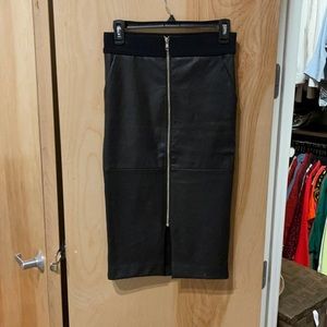 Knee length ALC leather skirt